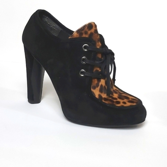Stuart Weitzman Shoes - Stuart Weitzman Calf Hair Heeled Booties Cheetah Leopard Size 6.5